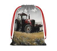 Sacs cadeaux avec cordons de serrage Motif tracteur agricole Taille M | Pochette de rangement en velours doux, sac de rangement de Noël, parfait pour les fêtes, les mariages, Noël