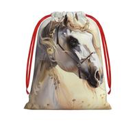 Sacs cadeaux cheval mignon avec cordons de serrage, M | Pochette de rangement en velours doux, sac de rangement de Noël, parfait pour les fêtes, les mariages, Noël