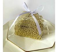 Sacs cadeaux découpés au laser avec ruban, rose, fleur, papillon, argent, or, boîtes à bonbons bricolage, baby shower, faveurs de mariage, fête, 10, 50, 100 pièces Vert perle
