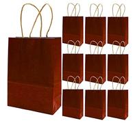 Sacs cadeaux en papier kraft avec poignées, grand sac en papier avec autocollants pour affaires, boutique, anniversaire, cadeau, mariage et fête, 150 x 210 x 80 mm (rouge foncé)