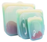 Sacs de congélation en silicone, lot de 3, 118–2100 ml, étanches, adaptés au micro-ondes