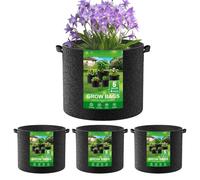 Sacs de culture en tissu - 26/31/32 cm 4 pots en tissu non tissé épais pour | Sac de culture Portable, avec poignées, Pot de jardinière pour planter des fleurs, des pommes de terre et deslégu