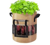 Sacs de culture en tissu, pots de culture en tissu Sacs de plantation | Récipient multifonction avec poignée, espace visible, alimentation extérieure pour tomates et légumes