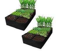 Sacs de Culture pour Lits de Légumes Sacs de Plantation en Tissu Non-tissé Sac de Culture Rectangulaire avec 16 Grilles Divisées