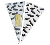 Sacs de Halloween 100 Pièces Motif Toile D'Araignée Et Château Fournitures | Sacs à Bonbons Trick or Treat avec Liens Torsadés pour Prix de nniversaires, Carnavals,