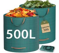 Sacs de jardin robustes, réutilisables, capacité de 500 litres, lot de 2