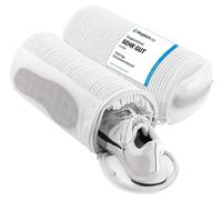Sacs de lavage pour chaussures, lot de 2, avec nettoyage complet 3 en 1, sacs en filet pour machine à laver, sac de lavage pour baskets, 33x16 cm, blanc
