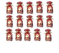 Sacs De Noël Pour Bonbons Flocon De Neige Père Noël 23x34cm (Lot De 50) Sacs Cadeaux À Cordon