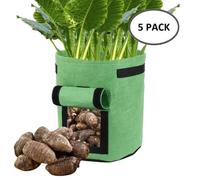 Sacs de Plantation de Jardin - ZGEER - 5 Pcs - Vert - 23x28cm - 4 gallons - Rectangulaire