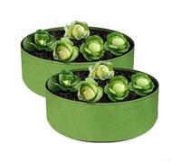Sacs de plantation en tissu très résistants en feutre non tissé pour herbes, légumes et fleurs, réutilisables, peu encombrants, pour balcon, terrasse, cour, vert (100 l)