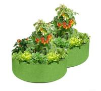 Sacs de plantation en tissu très résistants en feutre non tissé pour herbes, légumes et fleurs, réutilisables, peu encombrants, pour balcon, terrasse, cour, vert (200 l)