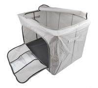 Sacs de rangement en tissu Oxford, boîte pliable avec cadre en métal d'une capacité de 66 L/100 L, organisateur résistant à l'humidité pour vêtements, literie, jouets, gris (100 L, gris)