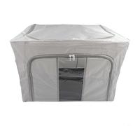 Sacs de rangement en tissu Oxford, boîte pliable avec cadre en métal d'une capacité de 66 l/100 L, organisateur résistant à l'humidité pour vêtements, literie, jouets, gris (100 L, kaki)