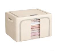 Sacs de rangement en tissu Oxford, boîte pliable avec cadre en métal d'une capacité de 66 L/100 L, organisateur résistant à l'humidité pour vêtements, literie, jouets, gris (66 L, kaki)