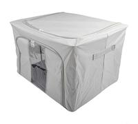 Sacs de rangement en tissu Oxford, boîte pliable avec cadre en métal d'une capacité de 66 L/100 L, organisateur résistant à l'humidité pour vêtements, literie, jouets, gris (66 L, gris)