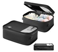 Sacs de rangement sous vide pour vêtements, réutilisables, en TPU, avec valve étanche, organisateur de voyage, fermeture éclair étanche, couleur noire, dimensions : 13 x 20 x 30 cm