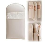 Sacs de Rangement sous Vide Suspendus pour vêtements, Housse sous Vide pour costumes, manteaux, vestes, organisateur de placard Sacs à Suspendre (Beige, XL)