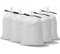 Sacs de sable vides, 200 paquets 40 x 66 cm, sacs de sable robustes avec liens, capacité de 22,6 kg, sacs de sable en polypropylène tissé, sacs de sable résistants à la déchirure et aux UV pour barriè