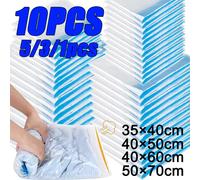 Sacs de scellage de stockage sous vide réutilisables, 10/1 pièces, avec sac sous vide pliable et pliable pour gagner de l'espace, pour vêtements de voyage 40x60cm