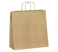 Sacs ECO kraft brun poignées torsadées 40 x 35 x 14 cm - Carton de 200