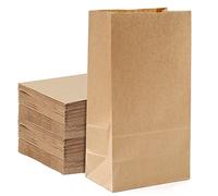 Sacs en Kraft 100 Pièces - Grande Pochette Papier pour Bonbon, Cadeau, Sachet Alimentaire - Noël, Fête, Anniversaire, Mariage, Hamburger, Fruits, Pain (18 * 11 * 32 cm)