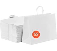 Sacs en papier avec anses - Pack de 100 Blancs - Sacs en papier 406x152x308mm