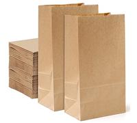 Sacs en Papier Kraft 100 Pièces Sacs en Papier Moyen Bonbon Pochette Papier Sac Cadeau Sachet Alimentaire pour Noël Fête Anniversaire Mariage Hamburger Fruits Pain(15 * 9 * 27 cm)