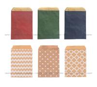 Sacs en papier Kraft de remerciement rouge bleu vert, 50 pièces, pochette mignonne pour cadeau d'anniversaire, sac rétro pour cadeaux de fête, fournitures pour bonbons et biscuits navy 13x18cm