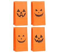 Sacs en Papier pour Friandises Halloween | Sachets de fête orange pour collecte de bonbons - Sacs en Papier pour Friandises Halloween - Pour pop-corn biscuits foires classe maison
