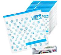 Sacs hermétiques alimentaires - VILDE - 27x26 cm - Lot de 10 - Transparent - Fermeture à glissière