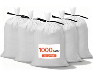 Sacs industriels VEVOR, paquet de 1000, 400x660 mm, sacs de sable avec bandes, sac à céréales en polypropylène, sac à feuilles 22,6 kg de capacité de charge, sac à plantes résistant à la déchirure, id