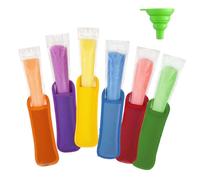 Sacs Popsicle, 150Pack Ice Pop Pouch, 6Pack Sacs de Sucettes Glacées, réutilisables DIY Popsicle Pochettes avec Entonnoir Vert (28 x 5.5 Cm)
