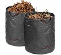 Sacs poubelles pour déchets de jardin, 272 litres, grand format, lot de 2, pour les feuilles mortes, l'herbe coupée et les déchets de haie