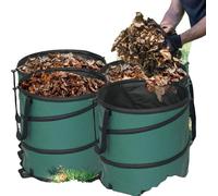 Sacs poubelles pour déchets verts, conception résistante, rabattables avec couvercle à fermeture éclair, vert clair