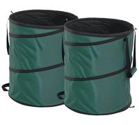 Sacs pour déchets de jardin, 2 unités de 160 litres, avec roulettes | Couleur : Vert | Dimensions : 55 x 55 x 65 cm