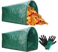 Sacs pour déchets de jardin - Sacs poubelles pour jardin - Pour collecter les feuilles - Design inspiré d'une pelle - 200 litres - Vert