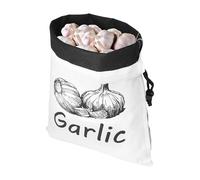 Sacs pour produits réutilisables, étui avec cordon pour ail oignons pommes de terre - grand récipient alimentaire réutilisable avec fermeture éclair latérale pour garde-manger cuisine maison