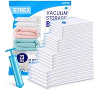 Sacs sous vide pour couettes et vêtements – 23 pièces / 4 tailles – Sacs de voyage / Sacs de mise sous vide – Avec pompe manuelle Strex