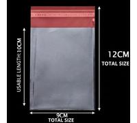 Sacs transparents auto-adhésifs en plastique OPP - Paquet de 100 - 9 x 12 cm - Pour bijoux et cadeaux