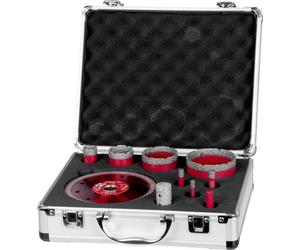 Sada vyrezavacov Strend Pro Premium, 6-8-10-20-35-50-68 mm, adaptateur, fraise pour agrandir les trous, disque, M14, diamant, scies cloches, professionnel