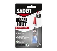 Sader-Bostik Colle de Réparation Fix & Glue Gel - Colle Extra Forte 2.0 - Prise Instantanée en 5 secondes - Efficace sur Tous Matériaux - Sans Odeur et Sans Solvants - Transparent - 1 Tube de 3 g