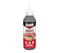 Sader Colle à Bois Prise Rapide 2 min - Colle Forte pour Tous Bois et Dérivés - Intérieur - Transparente après Séchage - Sans Solvant - Biberon de 250 g