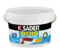 Sader Colle à bois prise progressive vinylique sans solvant transparente Seau 2,5 kg