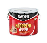 Sader Colle Contact Néoprène Gel - Colle Extra Forte Tous Matériaux - Prise Immédiate - Idéale pour Supports Poreux ou Verticaux - Seau de 2,5 L