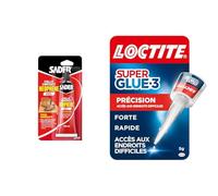 Sader Colle Contact Néoprène Gel - Colle Extra Forte Tous Matériaux - Prise Immédiate & Loctite Super Glue-3 | Précision - Colle forte pour réparations précises - Colle liquide