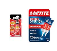 Sader Colle Contact Néoprène Gel - Colle Extra Forte Tous Matériaux - Prise Immédiate & Loctite Super Glue-3 Original, colle forte et résistante de haute qualité