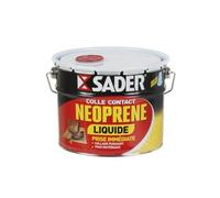 Sader Colle Contact Néoprène Liquide - Colle Extra Forte Tous Matériaux - Prise Immédiate - Idéale pour Surfaces Horizontales - Applicable au Pinceau - Seau 2,5 l