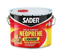 Sader Colle Contact Néoprène Liquide - Colle Extra Forte Tous Matériaux - Prise Immédiate - Idéale pour Surfaces Horizontales - Applicable au Pinceau - Seau 2,5 l