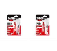 SADER - Colle Epoxy bi-composant Rapide - Colle forte et résistante - Collage accéléré - Tous Supports - Transparent - 2 tubes de 15 ml (Lot de 2)