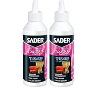 Sader Colle Tissus de Décoration - Pour Tissus et Textiles Épais : Cuir, Coton, Chanvre, Jute - Idéal pour Tapisserie et Passementerie - Texticroche - Latex Naturel - Biberon 250 ml (Lot de 2)